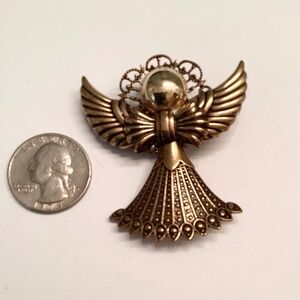 “ANGELICA”…Golden guardian Angel pin…hand crafted.